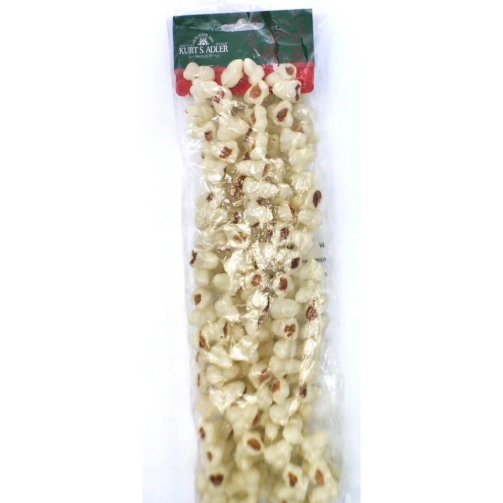 Kurt Adler Ornament Popcorn Garland Xmas Fake Food Christmas Decoration 9Ft NEW